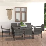 Set mobilier de masă pentru grădină, 9 piese, gri, poliratan GartenMobel Dekor