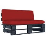 Canapea de mijloc de grădină din paleți, negru, lemn pin tratat GartenMobel Dekor