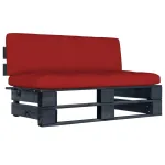 Canapea de mijloc de grădină din paleți, negru, lemn pin tratat GartenMobel Dekor