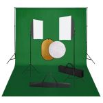 Kit studio foto cu lumini softbox, fundal și reflector GartenMobel Dekor