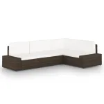 Set mobilier de grădină, 4 piese, maro, poliratan GartenMobel Dekor