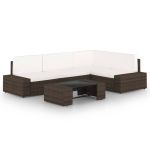 Set mobilier de grădină cu perne, 5 piese, maro, poliratan GartenMobel Dekor