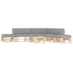 Set mobilier de grădină cu perne, 6 piese, lemn pin tratat GartenMobel Dekor