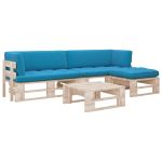 Set mobilier paleți cu perne, 4 piese, lemn de pin tratat GartenMobel Dekor