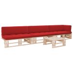 Set mobilier paleți cu perne, 4 piese, lemn de pin tratat GartenMobel Dekor