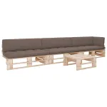 Set mobilier paleți cu perne, 4 piese, lemn de pin tratat GartenMobel Dekor