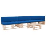 Set mobilier paleți cu perne, 4 piese, lemn de pin tratat GartenMobel Dekor