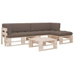 Set mobilier paleți cu perne, 4 piese, lemn de pin tratat GartenMobel Dekor