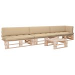 Set mobilier paleți cu perne, 4 piese, lemn de pin tratat GartenMobel Dekor