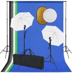 Set studio foto cu lămpi, umbrele, fundal și reflector GartenMobel Dekor