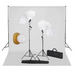 Set studio foto cu lămpi, umbrele, fundal și reflector GartenMobel Dekor