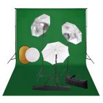 Set studio foto cu lămpi, umbrele, fundal și reflector GartenMobel Dekor