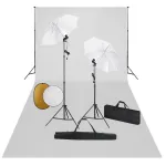 Set studio foto cu lămpi, umbrele, fundal și reflector GartenMobel Dekor