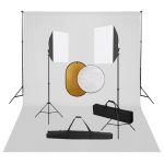 Set studio foto cu lumini softbox, fundal și reflector GartenMobel Dekor