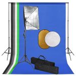 Set studio foto cu lumini softbox, fundal și reflector GartenMobel Dekor