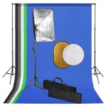 Set studio foto cu lumini softbox, fundal și reflector GartenMobel Dekor