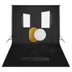 Set studio foto cu lumini softbox, fundal și reflector GartenMobel Dekor