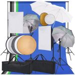 Set studio foto cu lumini softbox, umbrele, fundal și reflector GartenMobel Dekor