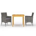 Set mobilier de grădină, 3 piese, gri GartenMobel Dekor