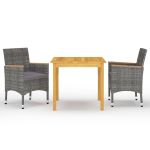 Set mobilier de grădină, 3 piese, gri GartenMobel Dekor