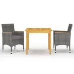 Set mobilier de grădină, 3 piese, gri GartenMobel Dekor