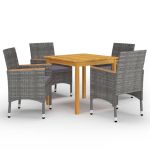 Set mobilier de grădină, 5 piese, gri GartenMobel Dekor