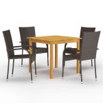 Set mobilier de grădină, 5 piese, maro GartenMobel Dekor