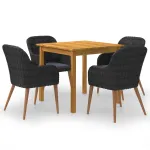 Set mobilier de grădină, 5 piese, negru GartenMobel Dekor