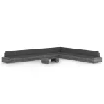 Set mobilier de grădină cu perne, 11 piese, gri, poliratan GartenMobel Dekor