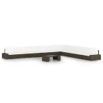 Set mobilier de grădină cu perne, 11 piese, maro, poliratan GartenMobel Dekor