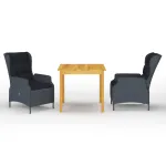 Set mobilier pentru grădină, 3 piese, gri închis GartenMobel Dekor