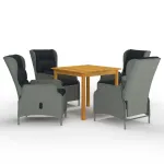 Set de mobilier pentru grădină, 5 piese, gri deschis GartenMobel Dekor