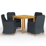 Set mobilier de grădină, 5 piese, gri închis GartenMobel Dekor