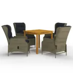 Set mobilier de grădină, 5 piese, maro GartenMobel Dekor