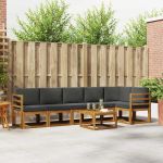 Set de canapele de exterior cu pernă 7 pcs Natural și Antracit GartenMobel Dekor