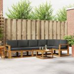 Set de canapele de exterior cu pernă 7 pcs Natural și Antracit GartenMobel Dekor