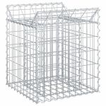 Pat ridicat din gabion Argintiu 50 x 50 x 60 cm Oțel Galvanizat GartenMobel Dekor
