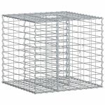 Pat ridicat din gabion Argintiu 60 x 60 x 55 cm Oțel Galvanizat GartenMobel Dekor