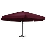 Umbrelă soare de grădină, stâlp din aluminiu, roșu bordo 600 cm GartenMobel Dekor