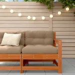 Sofa de colț pentru grădină Lemn masiv de pin Maro Ceară GartenMobel Dekor