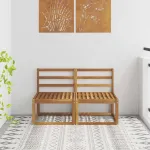 2 Bucată Canapea Medie pentru Exterior Lemn Solid de Acacia GartenMobel Dekor