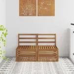 2 Bucată Canapea Medie pentru Exterior Lemn Solid de Acacia GartenMobel Dekor