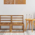 Canapea Medie pentru Exterior Lemn Solid de Acacia natural GartenMobel Dekor