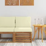 Canapea Medie pentru Exterior Lemn Solid de Acacia natural GartenMobel Dekor