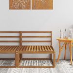 Canapea Medie pentru Exterior Lemn Solid de Acacia natural GartenMobel Dekor