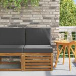 Canapea Medie pentru Exterior Lemn Solid de Acacia natural GartenMobel Dekor