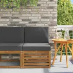 Canapea Medie pentru Exterior Lemn Solid de Acacia natural GartenMobel Dekor