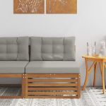 Canapea centrală pentru exterior Lemn Solid de Acacia natural GartenMobel Dekor