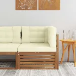 Canapea de colț pentru exterior Lemn Solid de Acacia natural GartenMobel Dekor