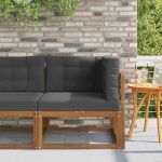 Canapea de colț pentru exterior Lemn Solid de Acacia natural GartenMobel Dekor